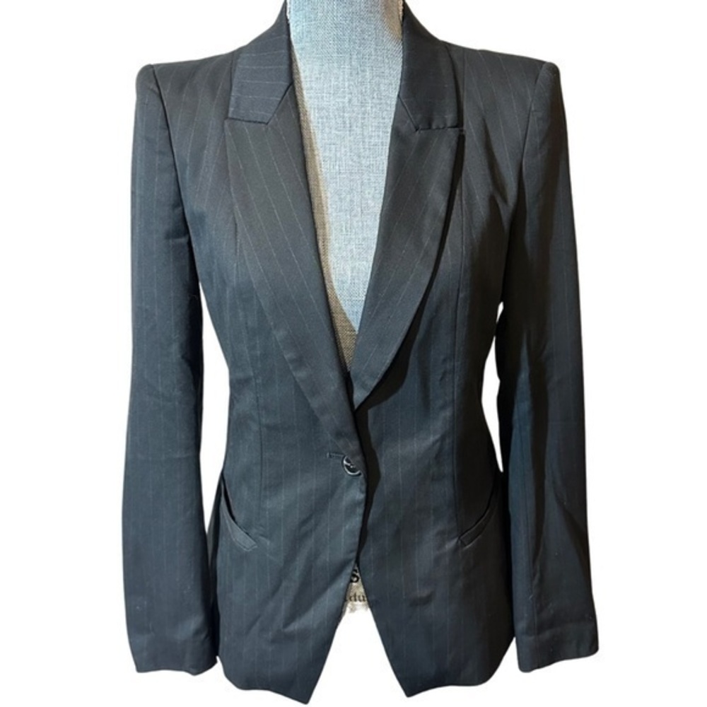 ZARA Pinstripe Single Button Fitted Blazer